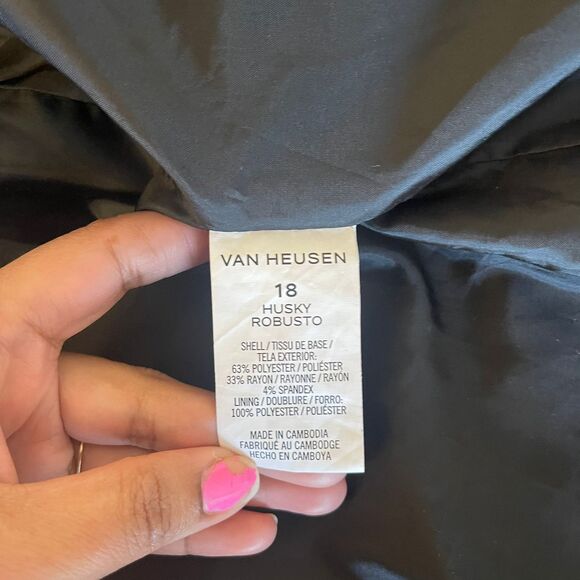 Van Heusen Flex Big Kid Boy's Blazer Suit Black Youth Jacket Size 18 - Picture 7 of 8